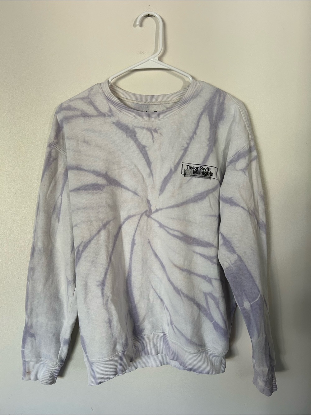 Taylor Swift Midnights White Sweater Purple Tie-Dye Small Official